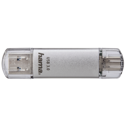 Hama C-Laeta 64GB USB 3.1 USB-A & USB-C Flash Drive, Metal, OTG, 40MB/s