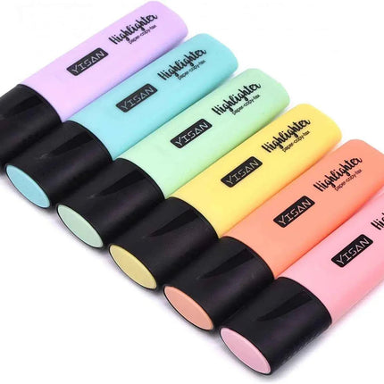 YISAN Bright Pastel Highlighters 6-Color Set for Creative Colourful Marker Set