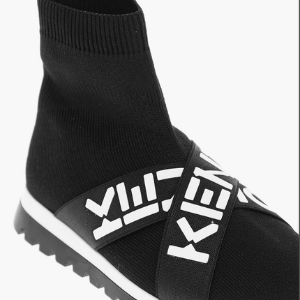 KENZO Sock Sneakers, Logoed Elastic Tape, Sport Trainer UK 2.5 / EU 35