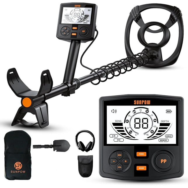 Professional Metal Detector Waterproof 30cm Coil Dual LCD SUNPOW