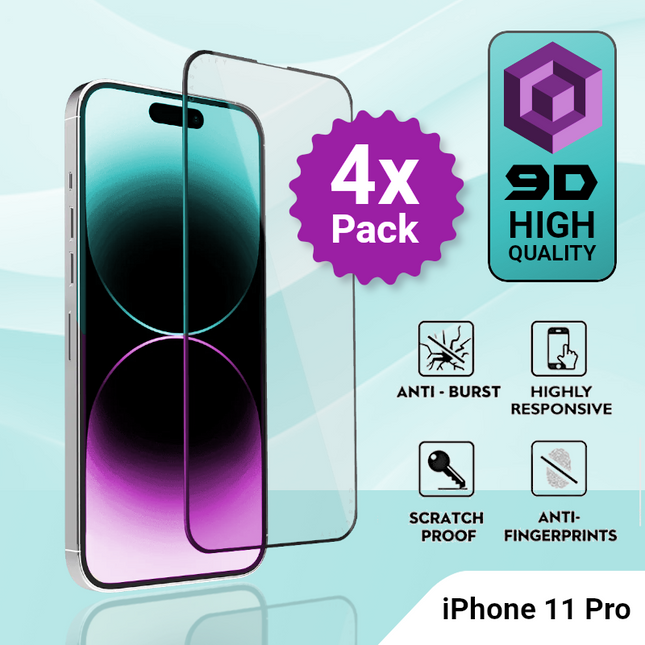 4 Pack iPhone 11 Pro Tempered Glass Screen Protector