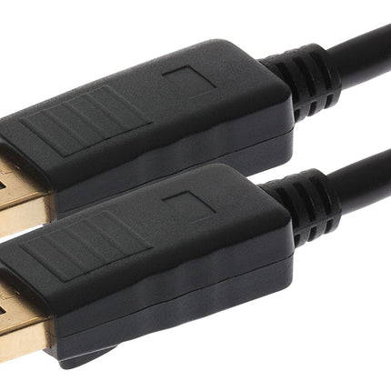 Maplin Lockable 4K Ultra HD DisplayPort Cable - Black, 1m