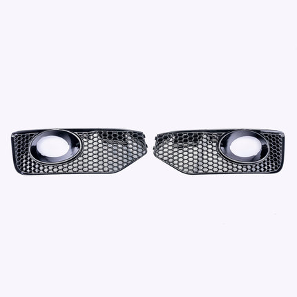 For VW T5 .1 Transporter Honeycomb Sportline Front Spoiler Foglight Trims (Matte Black)