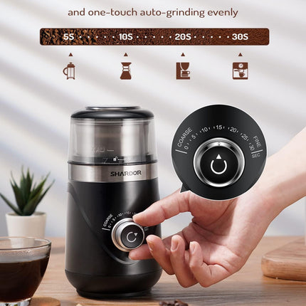 Coffee Grinder Electric 70g with 2 Stainless Steel Cups Spice Nuts SHARDOR