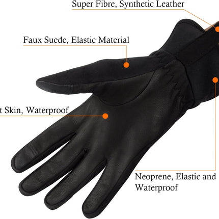EOTW Winter Gloves for Men & Women, Windproof Outdoor Cycling & Running, Black L