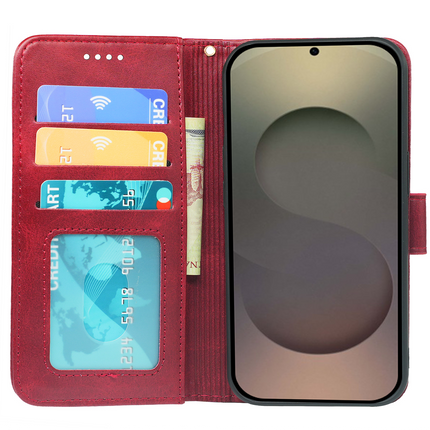 Samsung Galaxy S25 Series Book Flip Case Leather Wallet