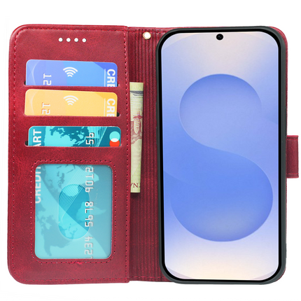 Samsung Galaxy S25 Series Book Flip Case Leather Wallet