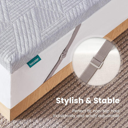 Mattress Topper Double Bed 135x190cm Thick with Bamboo Fibre Cover Bonnvia
