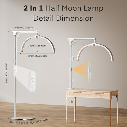 Lash Light 2 in 1 Foldable 180cm Phone Holder Desk Clip 3 Modes Lamp Lmaqfum