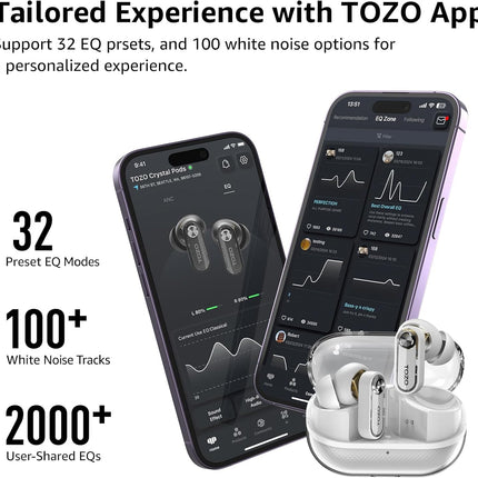 Hybrid Active Noise Cancelling Wireless Earbuds 35H Playtime IPX5 TOZO