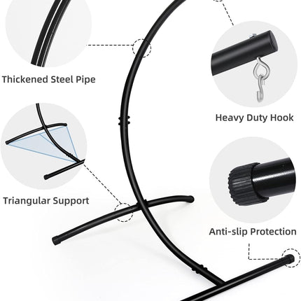Hammock Chair Stand Only C Shape for Hanging Egg Swing Seat 350lbs GOUTIME