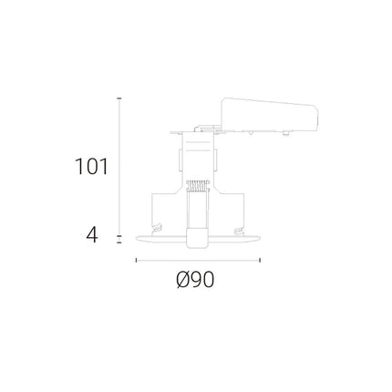 4lite IP20 GU10 Fire-Rated Downlight - Chrome