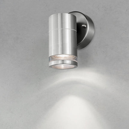4lite Marinus GU10 Single Direction Outdoor Wall Light without PIR - Stainless Steel