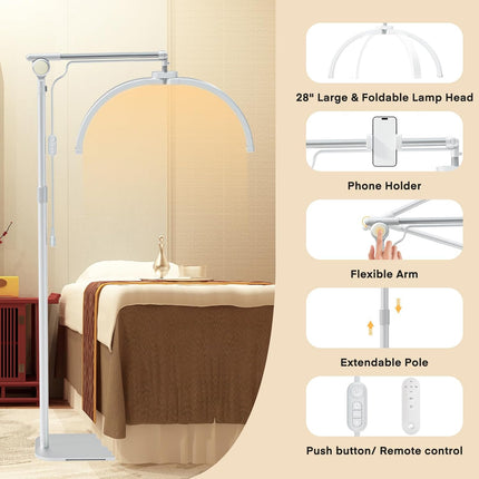 Lash Light 2 in 1 Foldable 180cm Phone Holder Desk Clip 3 Modes Lamp Lmaqfum