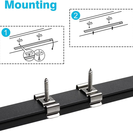 LightingWill 5-Pack LED Aluminum Channel, 3.3ft U-Shape, Black with Accessories