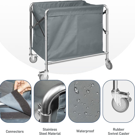 Large Folding Laundry Trolley 350L Heavy Duty Cart on Wheels Nisorpa