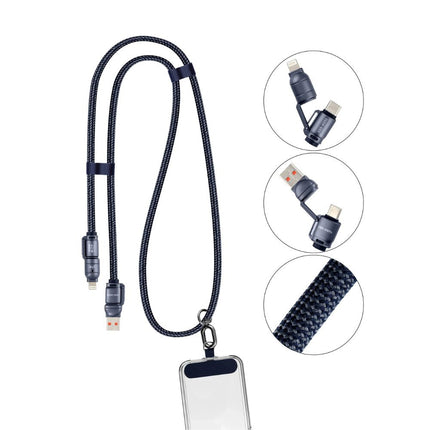 4 in 1 Multi Fast Charging Cable 60w - USB A/C to Lightning & USB C - 1.2m (VD-DCS03)