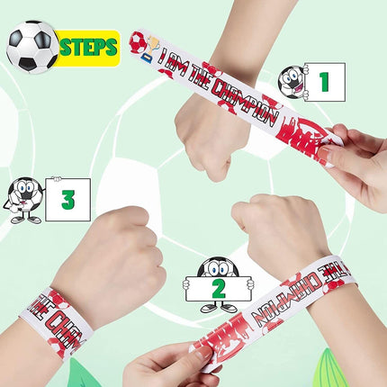 Football Slap Bracelet Set 50pcs Kids Party Bag Fillers Adjustable Bands