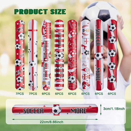 Football Slap Bracelet Set 50pcs Kids Party Bag Fillers Adjustable Bands