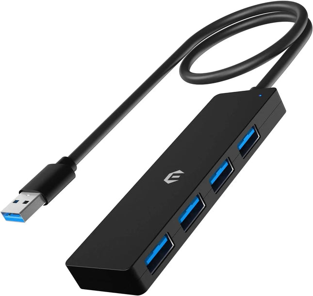 4-Port USB 3.0 Hub for High-Speed Data Transfer Laptop for Mac Windows Linux