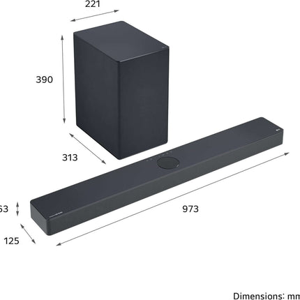 LG USC9S SOUNDBAR 3.1.3 WIRELESS SUBWOOFER 4K 400W HDMI DOLBY ATMOS MERIDIAN