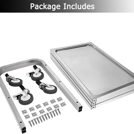 3 Tier Catering Trolley Stainless Steel with Locking Wheels 75x40x83cm Nisorpa
