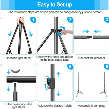 Backdrop Stand Kit 3x3.6m Large Adjustable Photography Frame for Studio EMART