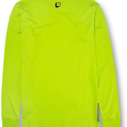 Twitch Long Sleeve Tee Unisex, Regular Fit, Cotton, Neon Yellow Top, Size M