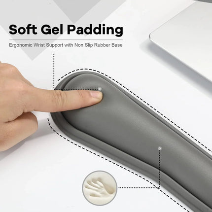 Office Desk Protector 80x40cm Truffle Grey Faux Leather for Keyboard and Mouse