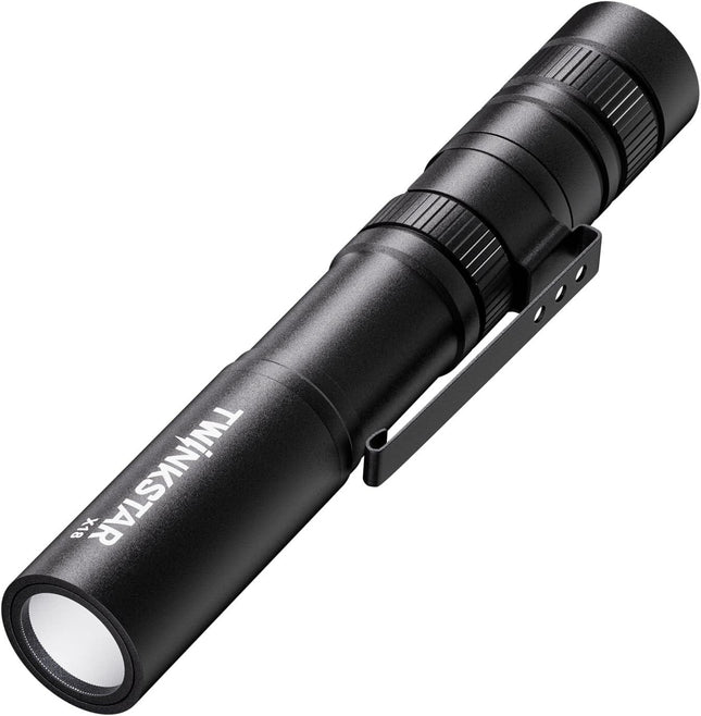 Twinkstar Mini LED Torch Pocket Flashlight Clip 5 Modes 1 AAA Battery Included