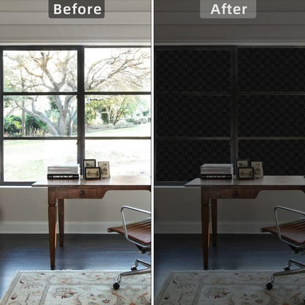 Window Privacy Film Non Adhesive Blackout Frosted Anti UV 90x300cm Qualsen