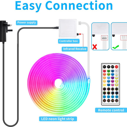 LED Neon Strip Lights 20M RGB Waterproof Flexible Rope Light with APP segrass