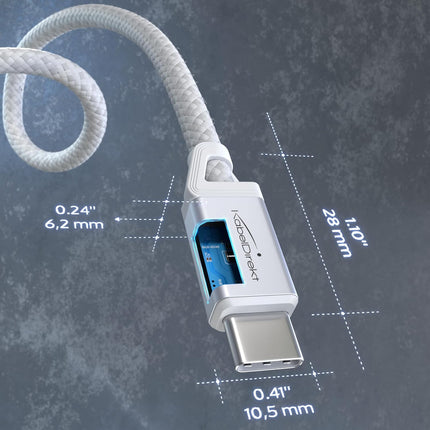 USB C Cable for Fast Charging - Break-Resistant Metal Plugs + Nylon Braiding 0.3m