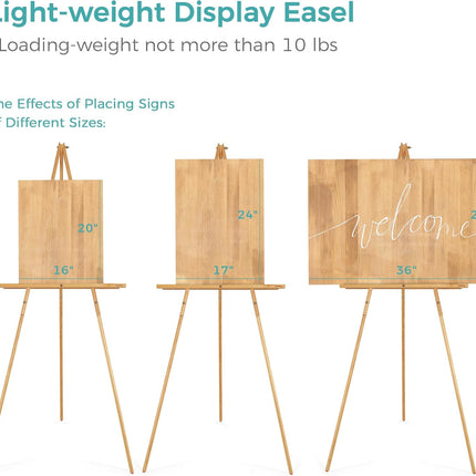 VISWIN 160cm Wooden Tripod Easel Stand for Wedding Signs, Posters & Painting