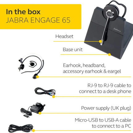 Jabra Engage 65 Convertible DECT Wireless Headset Noise Cancelling Brand New