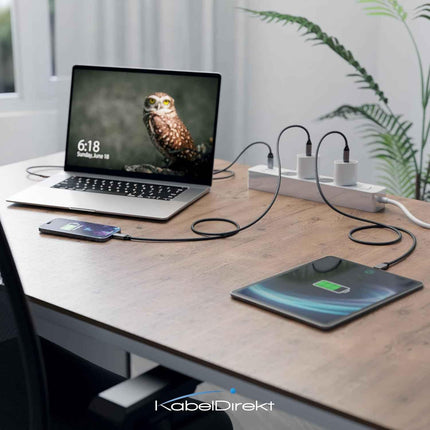 USB C Cable for Fast Charging - Break-Resistant Metal Plugs + Nylon Braiding 1.5m