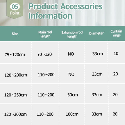 Shower Curtain Tension Rod Telescopic 120-200cm 33mm 120kg No Drill JICUIGE