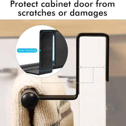Over The Door Towel Bar Towel Rack Kitchen Bathroom Over Cabinet Set of 2 KES