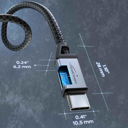 USB C Cable for Fast Charging - Break-Resistant Metal Plugs + Nylon Braiding 1m