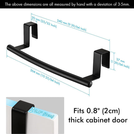 Over The Door Towel Bar Towel Rack Kitchen Bathroom Over Cabinet Set of 2 KES