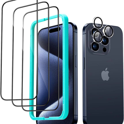iPhone 15 Pro Max Premium Screen Protectors - 3 Pack + Lens Protector Top Class