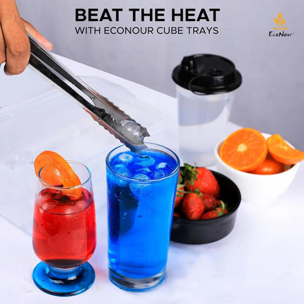 Reusable 66 Ice Ball Cube Set with Lid, Bin, Scoop and Tongs for Home Bar