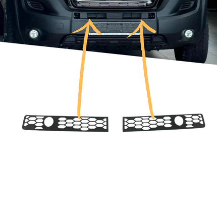 For Citroen Relay Bumper Honeycomb - Matte Black, Compatible with Bumper with Parking Sensors