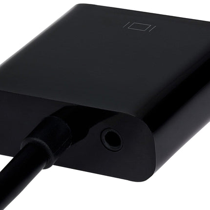 Maplin Mini HDMI Male to VGA Female / 3.5mm Audio Port Adapter - Black, 15cm
