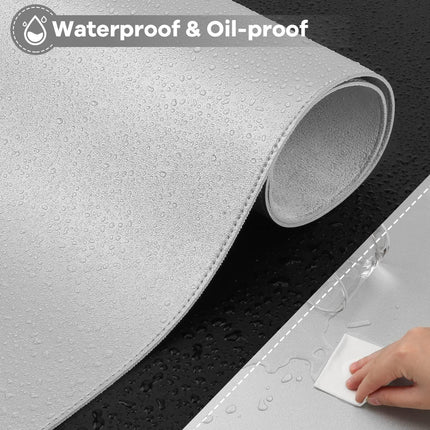 Premium PU Leather Desk Mat Protector Waterproof - Titanium Silver 60 x 35 CM
