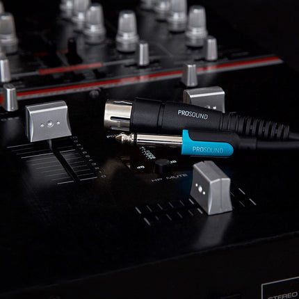 ProSound XLR Female Connector to 1/4" 6.35mm 2 Pole Jack Plug Cable - Black, 3m