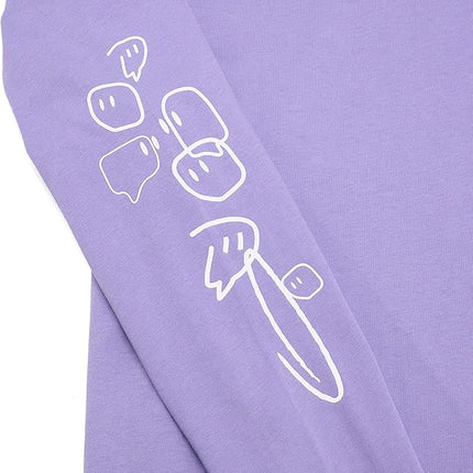 Twitch Long Sleeve Tee, 100% Cotton Top, Dusty Purple,  Size M