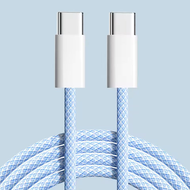 USB Type C to C Braided Colourful Charging Data Cable 1M 30W