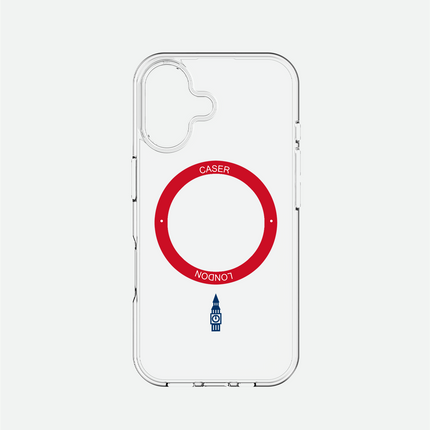 Slim Clear iPhone 16 Pro Max Case with Red MagSafe Ring - Big Ben | The Iconic Case