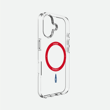 Slim Clear iPhone 16 Pro Max Case with Red MagSafe Ring - Big Ben | The Iconic Case